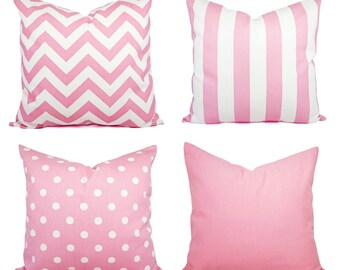 Pink throw pillow